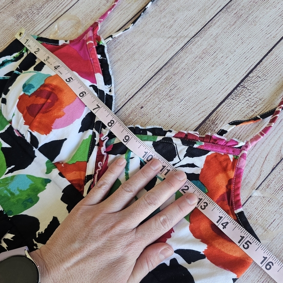 Snap Multi Color Floral Adjustable Strap Sundress Size Juniors 13 - Picture 14 of 16